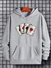 Men's Autumn And Winter Casual Fashion Loose Hooded Sweatshirt Playing Card Ace Graphic Print Warm Long Sleeved Pullover_viptrois.com