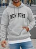 Men's Autumn And Winter Casual Fashion Loose Hooded Sweatshirt New York 1998 Print Warm Long Sleeved Pullover_viptrois.com