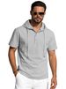 2026 Men's Summer Cotton-Linen Short-Sleeved Hooded Solid Color Casual Breathable Loose Fit European Size T-Shirt_viptrois.com