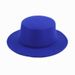 British style flat top hat autumn and winter parent child large brim gentleman hat men's fashion woolen hat_viptrois.com