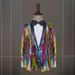 Men's Clothing men's camouflage sequined performance costume host singer dress stage performance nightclub bar fashion suit_viptrois.com