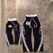 Men's Clothing Street Style Unisex Double Waist Design Loose Large Size Three Dimensional Printed Casual Pants_viptrois.com