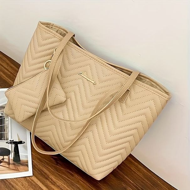 Women's Bags Women's Wave Pattern Diamond Embroidery Shopping Bag Wholesale New Two Piece Shoulder Large Tote Bag_viptrois.com
