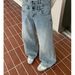 Men's Clothing Personality Double Waist Washed Jeans Men's Loose Versatile High Street Casual Trousers_viptrois.com