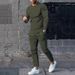 Men's Sportswear Set - Long Sleeve T-Shirt & Pants For Outdoor Activities, Breathable & Comfortable, Multiple Colors (Gray, Black, Blue, Green)_viptrois.com