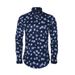 Slim Fit Men's Digitally Printed Shirt Trendy Menswear Cotton Blend Long Sleeve Black White Striped Casual Business Shirt_viptrois.com