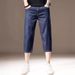 High-End Tencel Cool Lyocell Denim Shorts For Men, Summer Thin Loose Straight Ice Silk Men's Cropped Pants_viptrois.com