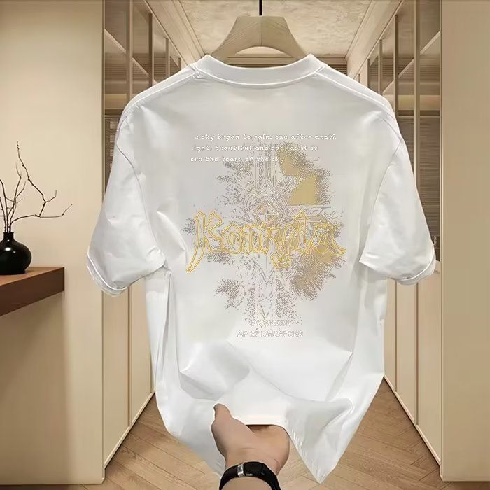 Men's Clothing Summer Cotton Short Sleeved T Shirts For Men Trendy T Shirts For Teenagers Versatile Fashion Bottoming Shirts For Couples Tops Ins_viptrois.com