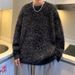 Long Velvet Pullover Knitted Sweater New Long Sleeved Round Neck Sweater Solid Color Sweater_viptrois.com