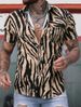 Men's Clothing Shirt New Summer Four Sided Stretch Thin Irregular Striped Printed Men's Short Sleeved Shirt_viptrois.com