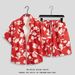 Men's Clothing Ice Silk Suit Men's Quick Drying Summer Short Sleeved Shirt Loose Large Size Floral Beach Shorts Couple Matching Two Piece Suit_viptrois.com