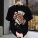 Men's Clothing new European and American men's hot selling trendy printed pure cotton round neck short sleeved T shirt_viptrois.com