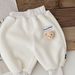 Baby clothing Baby plus fleece thick sweatpants winter three-dimensional bear head figure-band pants casual pants cartoon pants for boys and girls_viptrois.com