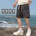 Men's Summer Ice Silk Shorts Printed Five-Point Loose Straight Leg Drawstring Sports Pants Thin Durable Trendy Bottoms_viptrois.com