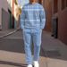 2025 New Fashion Men's Casual Sports Crewneck Sweatshirt And Sweatpants Two-Piece Set_viptrois.com