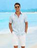 Men's Hawaiian Short Sleeve Button-Down Shirt Casual Summer Beach Tropical Clothing_viptrois.com