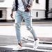 Man's Jeans Fashionable Washed Jeans With Torn Holes Men's Pants_viptrois.com