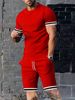 Men's Clothing Summer Men's Short Sleeved T Shirt Round Neck Suit Sports Men's Casual Shorts Two Piece Suit Men_viptrois.com