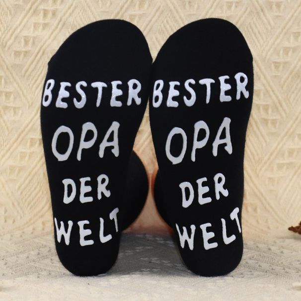 Mid-tube cotton socks sole letter non-slip adhesive socks creative casual sports floor socks_viptrois.com