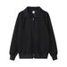 Men's Clothing Men's Japanese Retro Zip-Up Hoodie Jacket - Plain Color Stand Collar Oversized Casual Outerwear (Regular & Fleece Lined Options)_viptrois.com