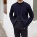 Autumn And Winter New Sweater Knitted Sweater Coat Men's Cardigan Jacket Warm Slim Business Solid Color_viptrois.com
