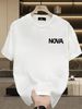 Men's Clothing Men's 100% Cotton Short Sleeve T-Shirt NOVA Text Logo Trendy Brand Summer High Street Loose Fit Top Versatile Niche Style_viptrois.com