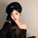 Beret With Bowknot For Women Sweet Versatile Elegant Fashionable Artist Hat Trendy Early Autumn Outfit Solid Color_viptrois.com