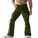 Men's Clothing Men's Formal Solid Color New Spring And Autumn Mid Waist Slim Corduroy Pants Flared Trousers_viptrois.com