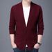 Men's Knit Cardigan Sweater - Slim Fit V-Neck Long Sleeve Pullover For Casual Wear (Gray, Black, Burgundy, Camel)_viptrois.com