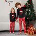 Christmas Santa hat alphabet Snowflake Christmas family suit printed home dress pajamas_viptrois.com