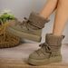 Faux Women Suede Snow 2024 Winter Lace Up Warm Padded Ski Boots Leisure Synthetic Wool Platform Short Botas Shoes 4738_viptrois.com