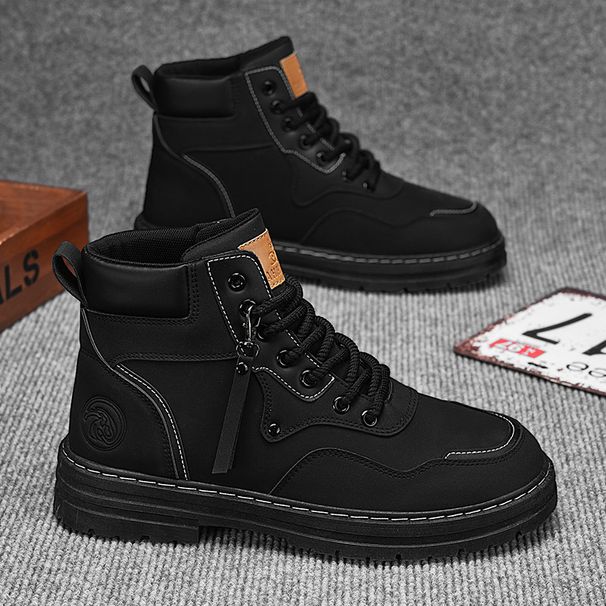 2025. Martin Boots, Men's High-top Yellow Boots, Men's Thick-soled Short Boots, Trendy Shoes_viptrois.com