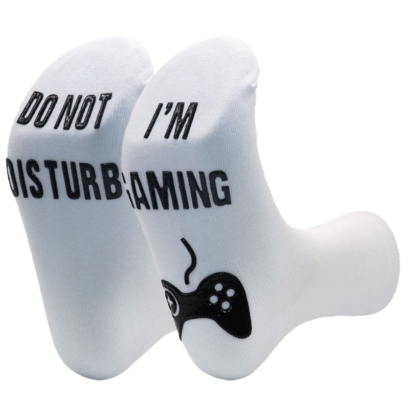 Mid-tube socks Creative sports socks sole letter non-slip dispensing game socks_viptrois.com