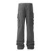 Functional Tactical Multi-Pocket Jeans For Men Punk Street Fashion Design Niche Loose Straight Workwear Pants_viptrois.com