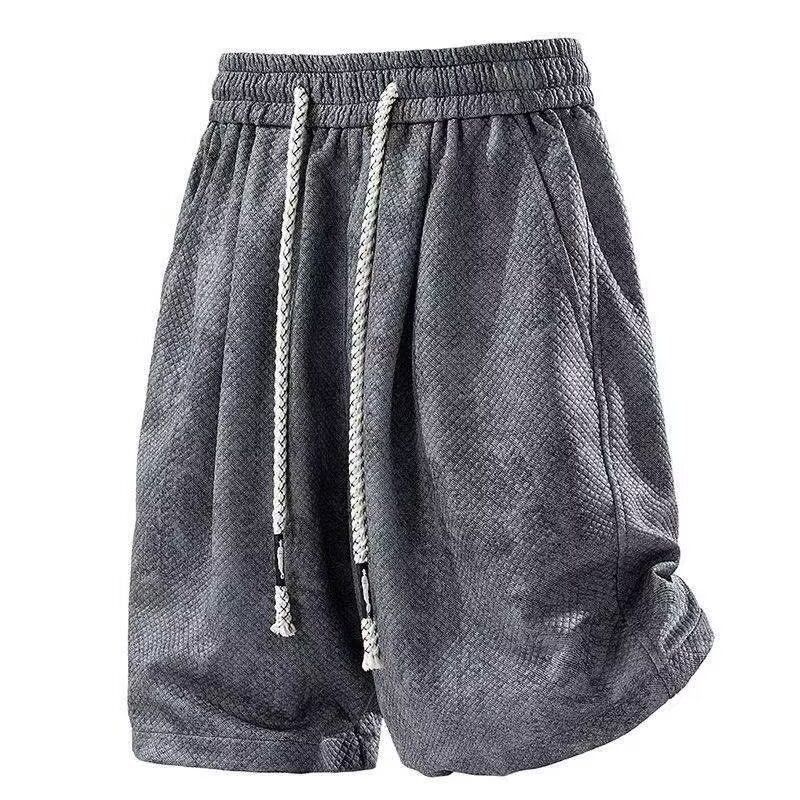 Men's Summer Style Diamond Jacquard Breathable Five Point Pants Sports Shorts_viptrois.com