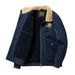 Men's Clothing Bomber Jacket Fleece Lined Cotton Coat With Thick Warm Padding, Oversized Workwear Style, Multiple Pockets – Khaki, Navy, Army Green_viptrois.com