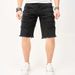 Men's Clothing High Street New Straight Shorts Trendy Patch Raw Edge Shorts Loose Casual Jeans_viptrois.com