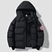 Men's Clothing Men's Raglan Sleeve Down Cotton Jacket With US Shield Print, Casual American Style Cropped Cotton Coat_viptrois.com