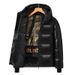 Black And Gold Short Hooded Down Jacket For Both Men And Women, Thick And Warm Men's Couple Coat, Winter Outdoor Bread Jacket_viptrois.com