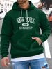 Men's Autumn And Winter Casual Fashion Loose Hooded Sweatshirt With New York Letter Pattern Print Warm Long Sleeved Pullover_viptrois.com