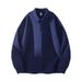 Men's & Women's Oversized Turn-Down Collar Long Sleeve Sweatshirt - Loose Fit Casual Pullover For Sports Team Building (Black, White, Navy, Gray)_viptrois.com