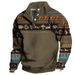 3D Printed Stand Collar Polo Hoodie – Trendy Men's Streetwear Pullover With Digital Art | Hip-Hop & Casual Outdoor Wear_viptrois.com