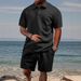 Men's Casual 2-Piece Set - Breathable Polo Shirt & Shorts, Summer Athletic Outfit (7 Colors, S-XXXL) | Lightweight Polyester, Trendy Streetwear_viptrois.com