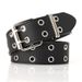 Women's Belts style women's casual belt, new punk style belt for women, double row cornrows hollow wide belt wholesale_viptrois.com