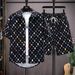 Summer 2025 Fashion 2 Pieces Set Tracksuit Men's 100% Cotton Two Shirt Shorts Haruku Streetwear Oversized Sets Short Outfits Suits M-4XL_viptrois.com