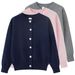 Shell-Button Knit Cardigan For Kids – Unisex Cotton Layering Piece (90cm-160cm, A-Class Safety, Soft & Breathable For Spring/Fall)_viptrois.com