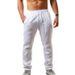 Summer Men's Hip-hop Breathable Cotton And Linen Loose Casual Sports Trousers_viptrois.com