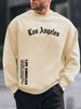 Men's Loose Casual Fashion Classic Los Angeles Letter Pattern Printed Round Neck Long Sleeved Sportswear For Autumn And Winter_viptrois.com