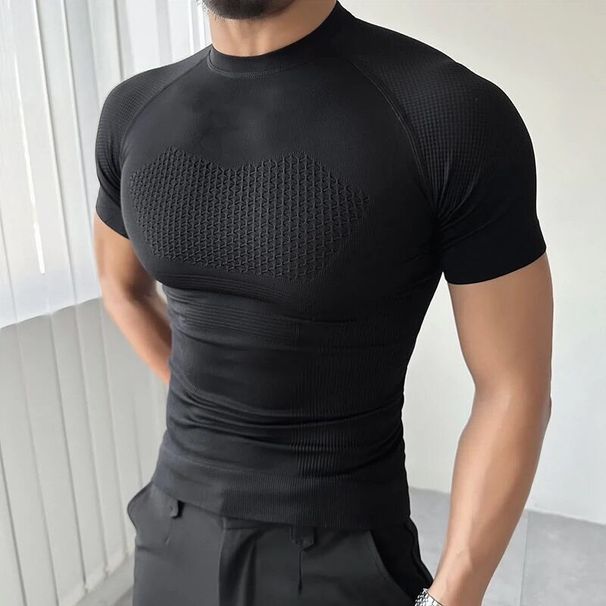 Men's Clothing Quick Drying Short Sleeved Running Sports Training Clothes Compression T Shirts, Stretch Tops Showing Muscle Fitness Clothes For Men_viptrois.com
