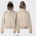 Men's Clothing Zipper Jacket Couple Style Polar Fleece Hooded Sweatshirt Plaid Hooded Sweatshirt Jacket Simple_viptrois.com